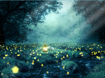 Fairy Green Forest Background For Photography IBD-24562